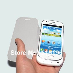 2000mAh Backup Battery Pack Power Bank External Battery Case for Samsung i8190 Galaxy S3 SIII mini with Leather Case