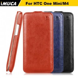 100% Original leather case for HTC ONE Mini M4 ,Real Genuine Flip Leather Case Cover for HTC ONE mini M4 +