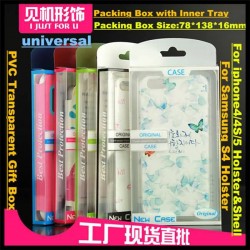 100pcs Universal Cellphone Holster Shell Case Packing Box+Inner Tray PVC Retail Packaging For iphone4/4S/5 For Samsung S4