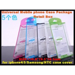 100pcs!Universal Case Package PVC transparent plastic Retail Box for iphone4/5/Samsung/HTC Cellphone Case Cover
