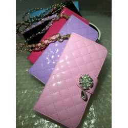 10pcs/lot multi-function Smooth bright skin plaid card wallet leathe Diamond flower buttons side flip phone case for iphone6