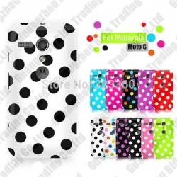 11pcs Various Cute Colorful Polka Dot Gloss Flex Gel Cell Phone Case For Motorola Moto G With Free Screen Protector & Freight
