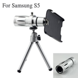 12x Zoom Optical Telescope Lens Camera With Tripod & Holder Case For Samsung Galaxy S5 SV I9600