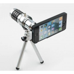 12X Zoom Telescope Camera Lens Kit Mini Tripod Case Cover For iPhone 5 5S 5C 4 4S Samsung Galaxy S3 S4 Note 2 3