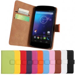 11 Color Luxury Wallet Stand Leather Case Cover For LG Nexus 4 E960 Phone Cases With Stand & Credit Card Holders