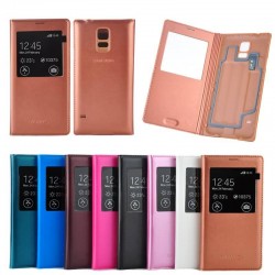 Waterproof Flip Cover Case for Samsung Galaxy S5 i9600 S View Window Design Battery Back Cover Cases for Galaxy S5
