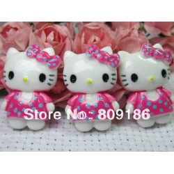 very hot and kawaii cabochons for DIY phone case decoration hot pink Hello Kitty Resin Flatback 20pcs/lot