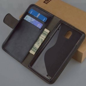 Buy Wallet Genuine Leather Case with Card Slot for Samsung Galaxy Mega 6.3 I9200 Free dhl shipping 30pcs/lot online