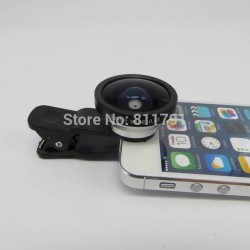 Universal Clip lens Phone lens For iPhone 4 4s 5 5s Back Case 0.4X super Wide Angle Lens Super lens