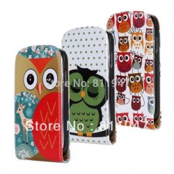 Up and Down Flip Owl Leather Case For Samsung Galaxy S3 Mini i8190,1pc+