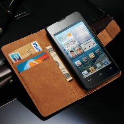 Vintage New Genuine Leather Case For Huawei Ascend Y300 U8833 T8833 Wallet Phone Bag With Stand & Card Holders