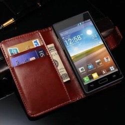 Vintage PU Leather Wallet Case For LG P705 Optimus L7 P700 With Stand Phone Bag Style With 2 Card Holder Brand New