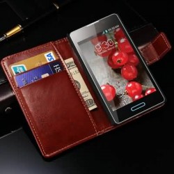 Vintage PU Leather With Stand Wallet Phone Bag For LG Optimus L5 E612 Cover Skin With Card Holder Style