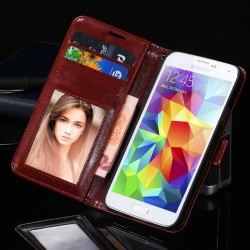 Vintage Wallet Stand Case for Samsung Galaxy S5 i9600 PU Leather With Photo Frame Phone Bag Retro Luxury Flip Cover RCD03856