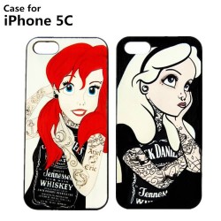 Whloesale For Apple iphone 5C case Tattooed Alice in Wonderland Ariel Little Mermaid Hard cell phone cases covers