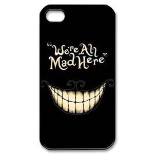Buy 10pcs/lot Alice In Wonderland We're All Mad Here Custom Hard Plastic Case Cover For Iphone 4 4S 5 5S 5C online