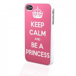 10pcs/lot Keep Calm And Be A Princess Pink Design Custom Hard Plastic Case Cover For Iphone 4 4S 5 5S 5C