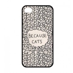 10pcs/lot New Fashion Animal Because Cats Design Custom Hard Plastic Case Cover For Iphone 4 4S 5 5S 5C