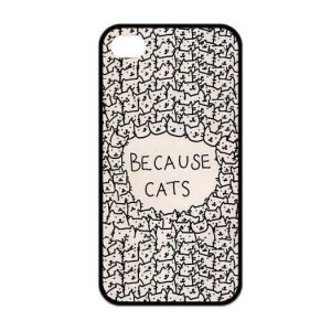Buy 10pcs/lot New Fashion Animal Because Cats Design Custom Hard Plastic Case Cover For Iphone 4 4S 5 5S 5C online