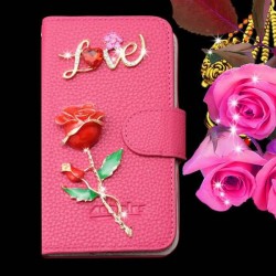 With beautiful Gift many patterns phone case Loverly Rhinestone leather Case Cover For Samsung Galaxy Grand Neo I9060