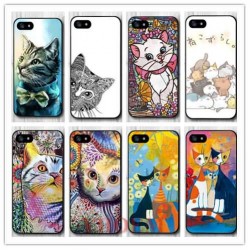 Watercolor Handsome Cat Protective Hard Cover Case For iPhone 5 5S
