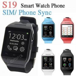 1.54 inch Smart Watch Phone S19 Phones Sync/ SIM Support Camera GSM FM TF for Samsung Huawei Android