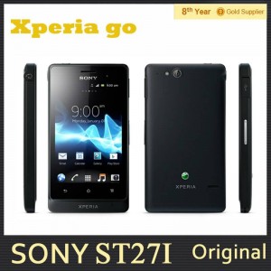 Buy 100% Original Unlocked Sony Xperia go ST27i Android Phone WCDMA 3G GPS 5MP 8GB Dual-core Refurbished SONY phone online