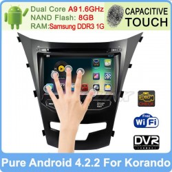 100% Pure Android 4.2.2 Car DVD Player For SsangYong New Actyon/Korando GPS Navigation PC Dual Core 1.6G Built-in DVR