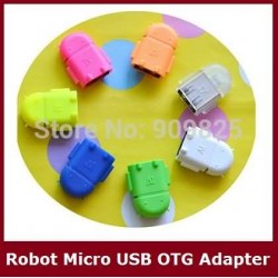 100pcs Robot shape Android Phone Micro USB To Usb OTG Adapter Cable For Tablet PC MP3/MP4 smart moblie phone
