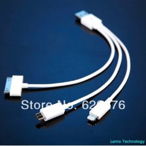 Buy 100pcs/lot with Retail box,Universal 3 in 1 USB Cable For iPhone5S/5C/4S/iPad/Samsung/HTC/Xiaomi/THL/ZOPO/Android phone/MID,DHL online