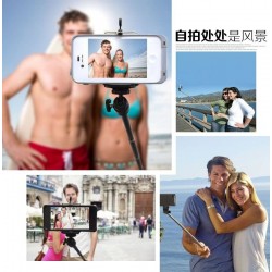 100set/lot 200pcs Expandable stainless steel selfie stick+holder handhold monopod for IOS Android phones or camera selfie