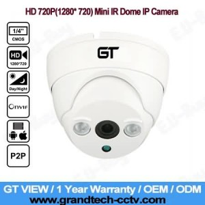 Buy 10pcs/Lot GT View est Onvif 1280*720P HD 1.0MP Mini Dome CCTV Security IP Camera Waterproof Support IR and Plug Play.GT-706 online