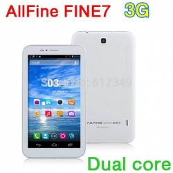 1pcs AllFine FINE7 Phone 3G Tablet PC Dual Core MTK6572W 7 Inch Android 4.2 4GB 1024*600px - White