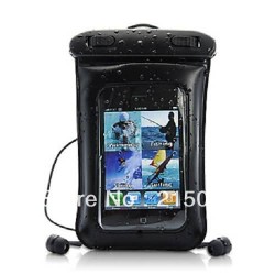 2-in-1 Waterproof Leather Case with Earphone for Android Phone s and MP4/3 Players