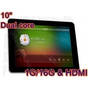 Buy 1pc/lot ) 10" android 4.0 Dual core 1.6GHz Capative screen 1G RAM 16G ROM+Dual Camera +3G +Phone call Tablet PC online