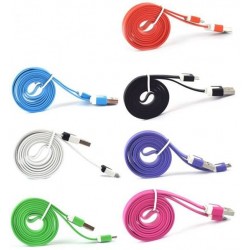 1 meter colorful flat Micro USB Cable 2.0 Data sync Charger cable For Samsung galaxy phone and android phone
