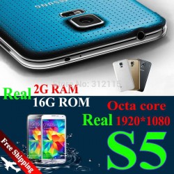 1:1 S5 Phone S5 i9600 HDC 2G Ram 16G Rom MTK6582 Quad Core 5.1" 1280*720 13MP Camera 3G Heart rate sensor G900 phone
