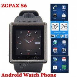 ZGPAX S6 Android 4.0 Watch Phone Smart Wristwatch Bluetooth SmartWatch Mobile MTK6577 Dual Core 1.54" 2MP 3G WCDMA GPS New