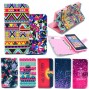 Buy Aztec Tribal Stripes Flower Wallet Case For Nokia Lumia 520 N520 Stand Flip PU Leather Cell Phone Bag Cover With Card Holders online