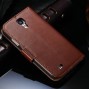 Buy Classic Genuine Leather Wallet Stand Design Case For Samsung Galaxy S4 I9500 SIV Cover Luxury with Card Holders online