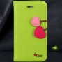 Buy Colorful Cherry Heart Case for Iphone 5c for Iphone5 5s 5g Flip Wallet PU Leather Magnetic Cover Stand Holder Card Slot RCD03704 online
