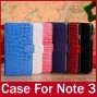 Buy Cool Crocodile PU Leather Wallet Case For Samsung Galaxy Note 3 iii Note3 N9000 With Card Holder Stand Function Phone Accessory online