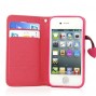 Buy Cute Cherry Series Wallet Stand Function Case for iphone 4 4S 4G Lovely PU Leather Card Holder Holster Cover Phone Bags RCD03703 online