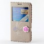 Buy Fashion Cute LOGO 3D Flower Wallet View Window Stand Flip Case Cover For Samsung Galaxy Note 2 N7100 Phone Case online