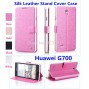 Buy Ultra Slim 5.0 inch Huawei G700 High quality Silk Leather Stand Cover Case. Case For Huawei G700 online