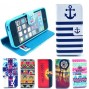Buy Wallet Style Flip Case with Anchor Stripe Aztec Tribal Tribe Cartoon Print For iphone 5 5S 5G Stand PU Leather Cell Phone Cover online