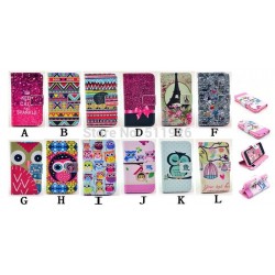 1pc for apple iphone 5c leather wallet stand cell phone cases night owl family multi-color gift and