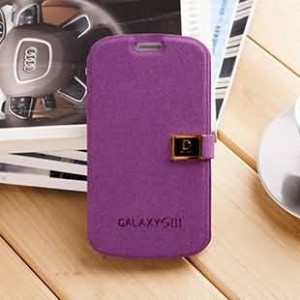 Buy 8 Colors Slim PU Leather Flip cover case for Samsung Galaxy S3 SIII i9300 Protective case 2 Card Holders Stand Design online
