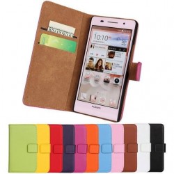 For Huawei Ascend P6 Luxury Phone Cases bags Wallet PU Leather case with Stand + Card Holders
