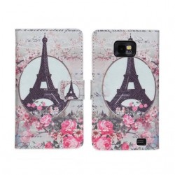 Retro Eiffel Towel Stand Wallet Leather Case for Samsung Galaxy S2 i9100 Phone Cases Bag Cover